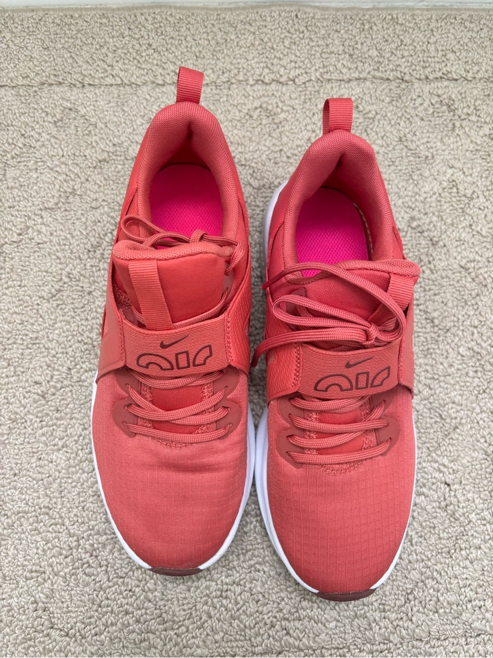 Nike Women’s Coral-Pink Athletic Sneakers with Secure Strap